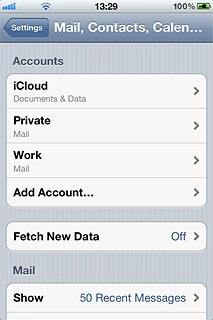 Press the name of the email account you've just set up.