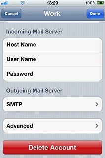 Press SMTP below Outgoing Mail Server.