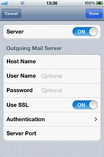 Press the indicator next to Use SSL to turn off the function.