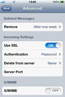 Press the indicator next to Use SSL to turn off the function.