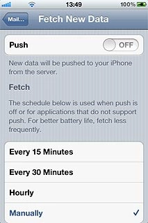 Press the indicator next to Push to turn the function on or off.