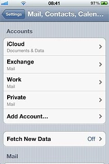 Press the required email account.