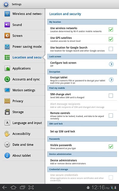 When the box next to the menu item is ticked (V), the function is turned on.