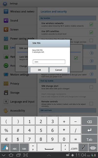 Key in a new four-digit PIN and press OK.