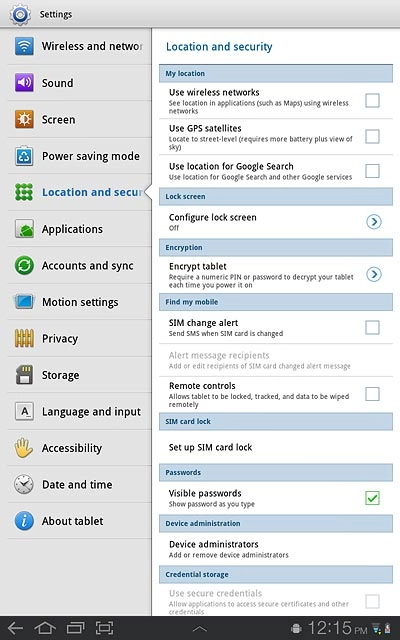 Press Use wireless networks to turn the function on or off.