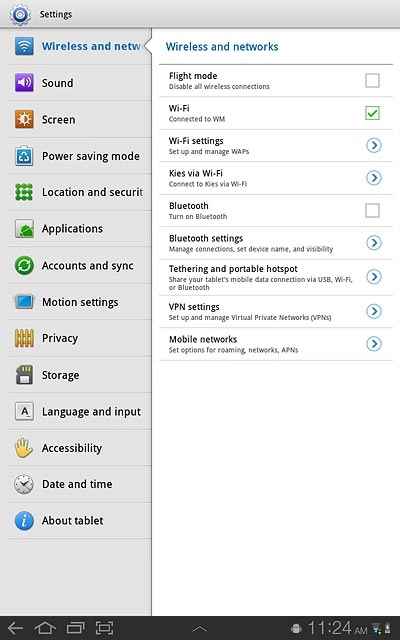 Press Mobile networks.