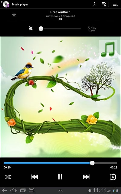 Press the shuffle icon.Depending on the current setting, the function is turned on or off.