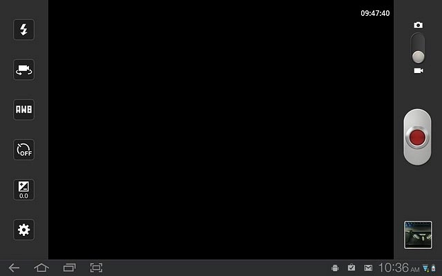 Press the record icon to start the video recorder.