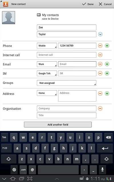 Press Email and key in the required email address.