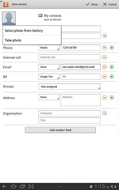 To take a new picture:Press Take photo.