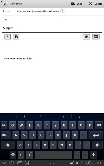 To key in numbers or symbols:Press ?123.