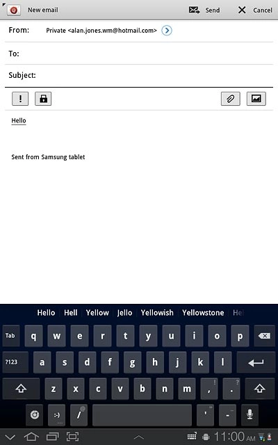 Press the required word to insert it.