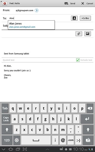 Press the required contact.