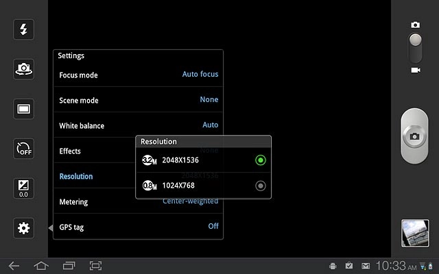 Press the required resolution.