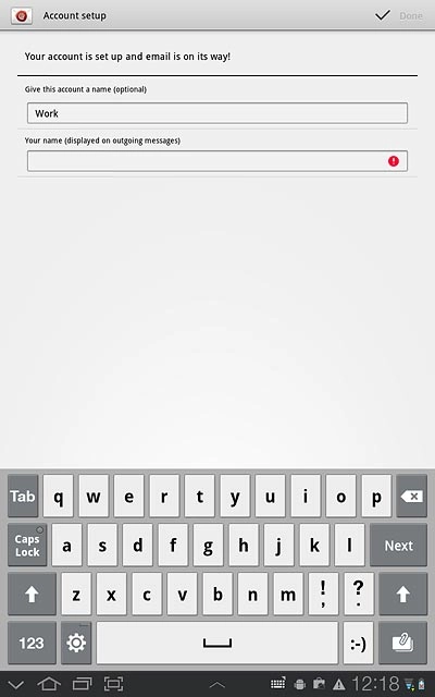 Press the field below Your name (displayed on outgoing messages) and key in the required sender name.