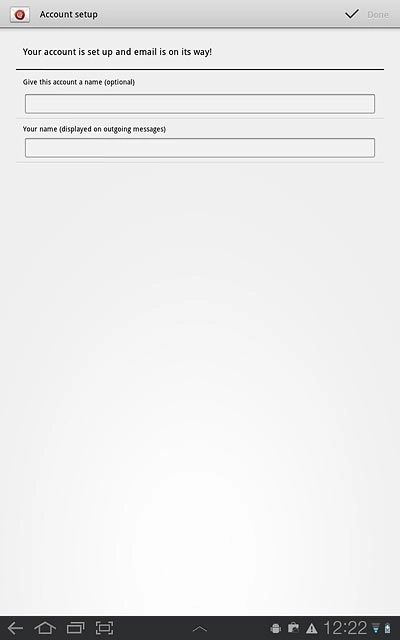 Press the field below Give this account a name (optional) and key in a name for your email account (such as Private or Work).