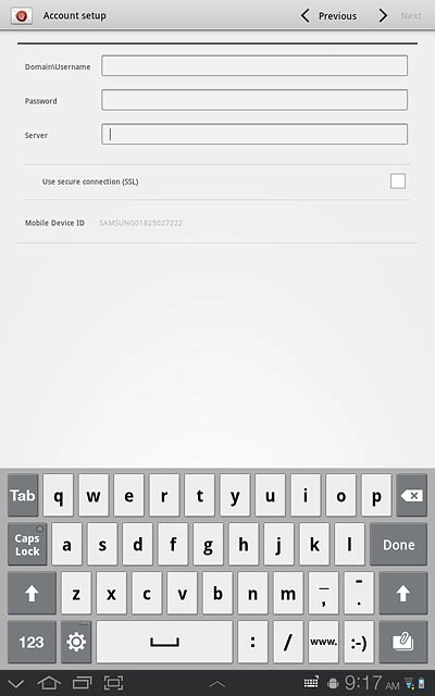 Press the field next to Server and key in the server address.