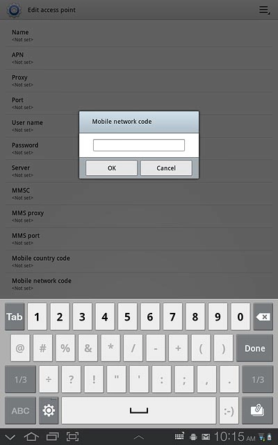 Key in 03 and press OK.