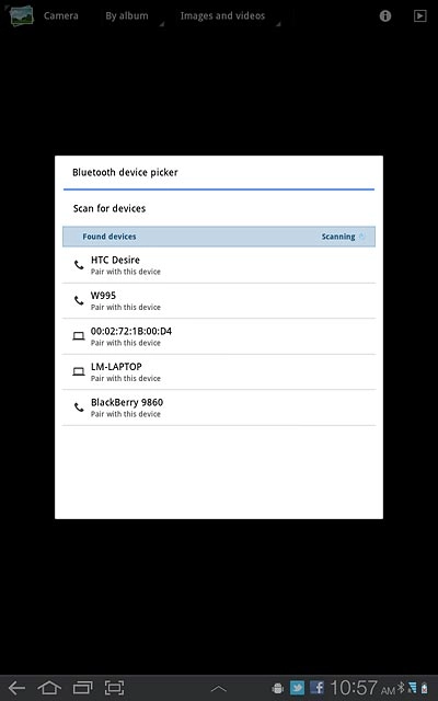 Press the required Bluetooth device.