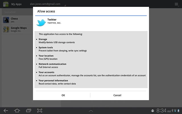 Press OK.Wait while the application is downloaded and installed.