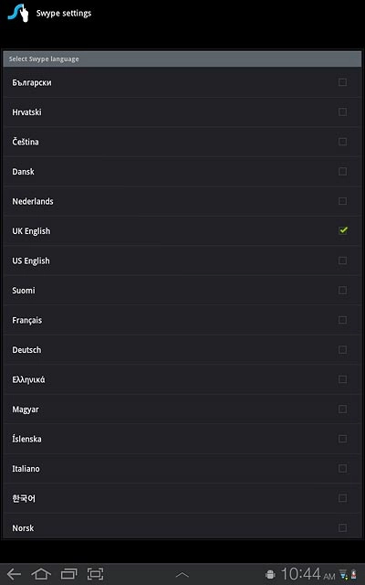 When the box next to a language is ticked (V), it's turned on.