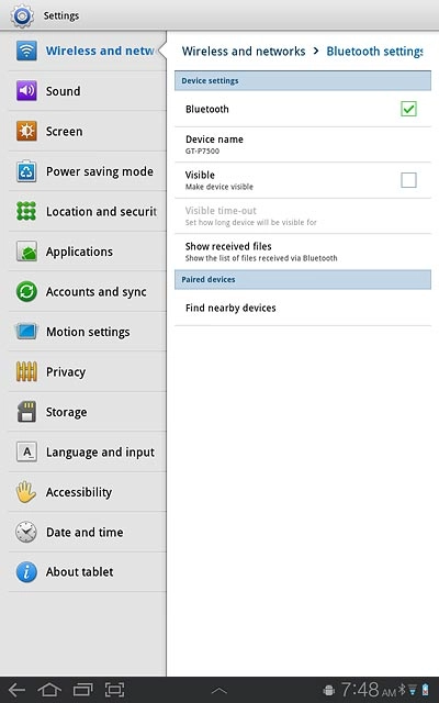 Press the home icon to return to standby mode.