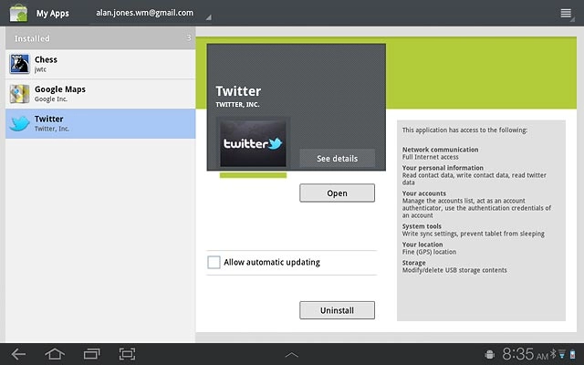 Press the home icon to return to standby mode.