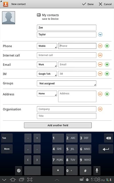 Press Phone and key in the required phone number.