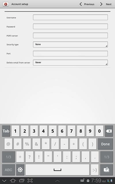 Press the drop down list next to Delete email from server and press the required setting