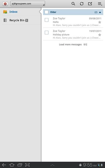 Press the compose email message icon.