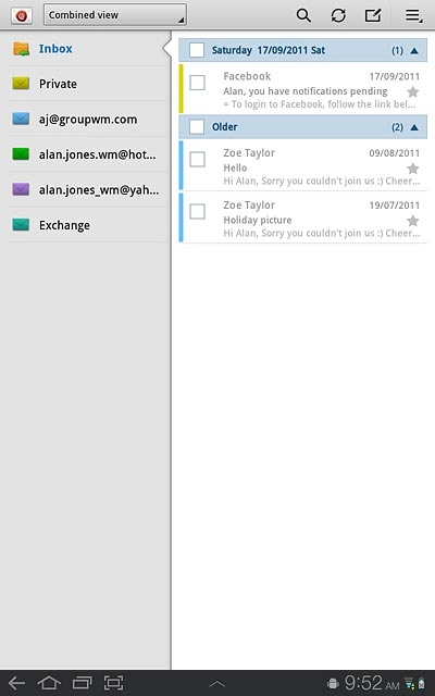Press the menu icon.
