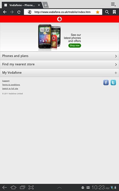 Press the menu icon.