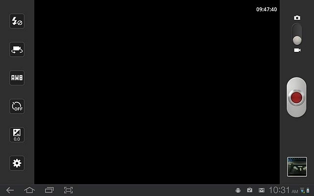 If the video recorder is turned on:Press the camera icon.