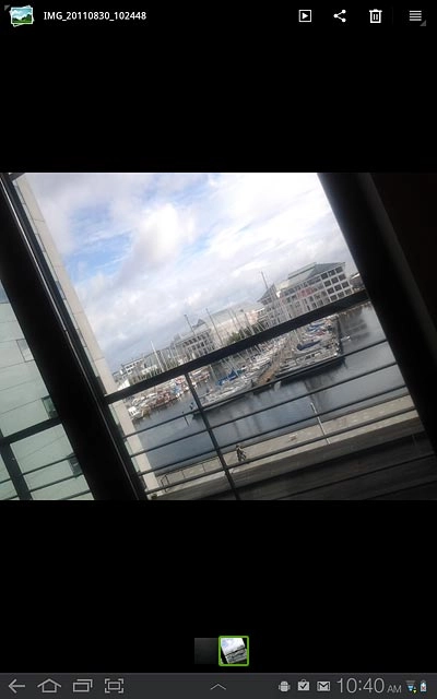 Press the return icon the necessary number of times to return to the list of pictures and video clips.