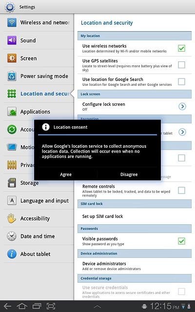 If you turn on the function:Press Agree.