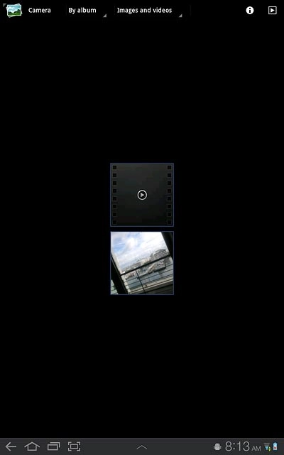 Go to the required folder.Press and hold the required picture or the required video clip until the picture or video clip is displayed in green.