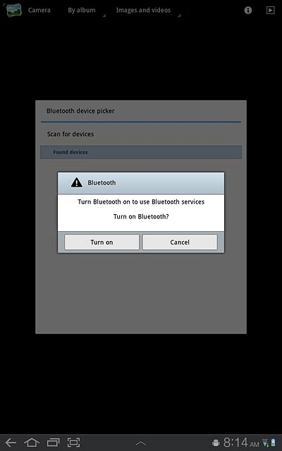 If required, press Turn on to turn on Bluetooth.Your device now searches for devices and a list of Bluetooth devices within range is displayed.
