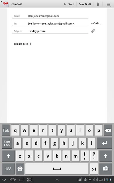 Press the attachment icon.Go to the required folder.