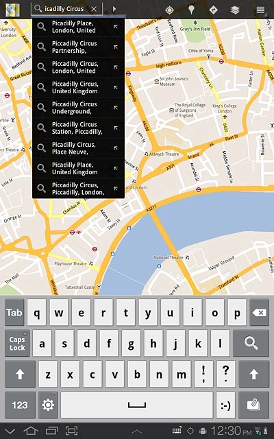 Key in the required destination and press arrow right.