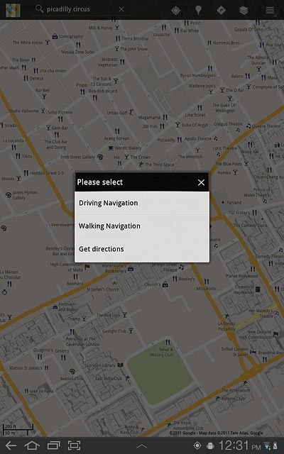 Press Get directions.
