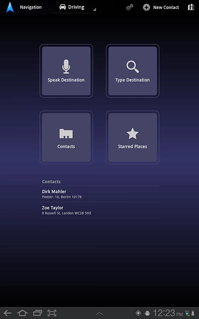 Contacts with addresses are displayed.Press the required contact.