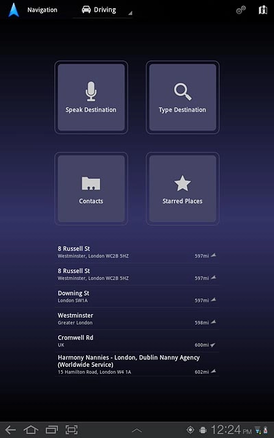 Your favourite locations are displayed.Press the required destination.