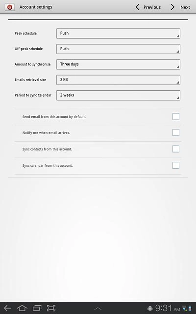 Press the drop down list next to Peak schedule.