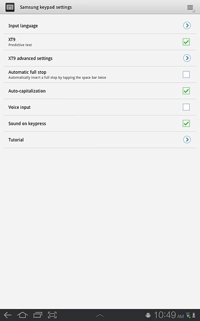 Press the return icon to go back to text input.