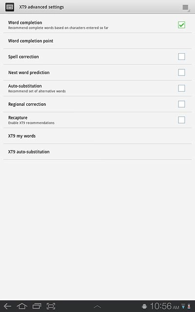When the box next to the menu item is ticked (V), the function is turned on.