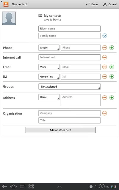 Press Given name and key in the required first name.