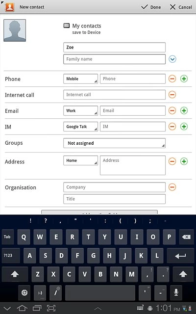 Press Family name and key in the required last name.