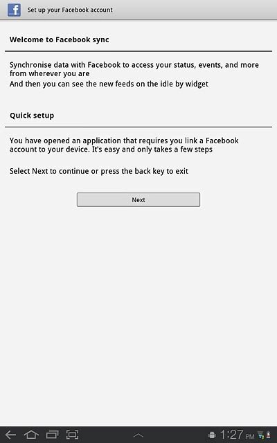 If you select a social network:Press Next.