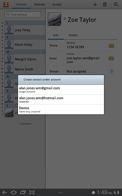 Press the required address book.