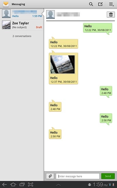 Press Enter message here.Write the required text.